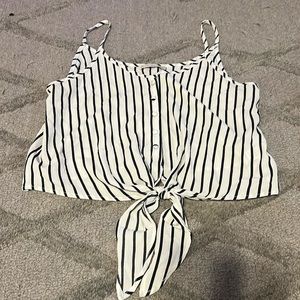 Thin strap tank too, women’s white with black stripe.